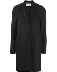 Harris Wharf London Abrigo a media pierna con botones - Gris