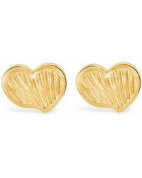 Dower & Hall - Humbug Heart Studs Ribbed Earrings - Lyst