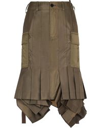 Sacai - Twill Pleated Cargo Skirt - Lyst