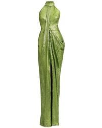 Gemy Maalouf - Sequin-Embellished Draped Maxi Dress - Lyst