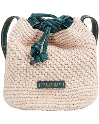 The Bridge - Straw Leather-Trim Bucket Bag - Lyst