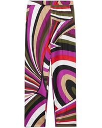 PUCCI - Abstract-Print Silk Trousers - Lyst