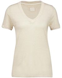 120% Lino - V-Neck T-Shirt - Lyst
