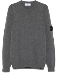 Stone Island - Maglione Girocollo Con Applicazione - Lyst