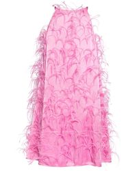 LAPOINTE - Ostrich Feather Shift Dress - Lyst