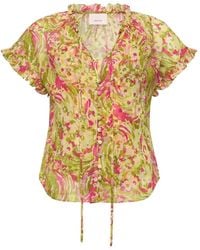 Cinq À Sept - Daisy Swirl Jenise Ruffled Top - Lyst