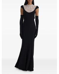 MOOS STUDIO - Lace-Panelled Cap-Sleeve Maxi Dress - Lyst