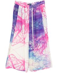 Nude:mm - Abstract-Print Wide-Leg Trousers - Lyst