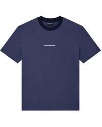 Emporio Armani - T-Shirt En Coton À Détail De Logo - Lyst