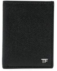 Tom Ford - Logo-Plaque Bi-Fold Leather Wallet - Lyst