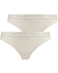 ARMANI EXCHANGE - Logo-Waistband Briefs (Set Of Two) - Lyst
