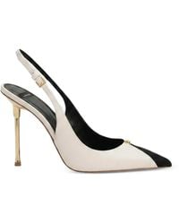 Elisabetta Franchi - Escarpins Bicolores En Cuir À Bride Arrière - Lyst