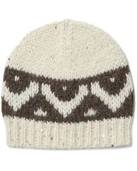 Peserico - Sequin-Embellished Jacquard-Knit Beanie Hat - Lyst