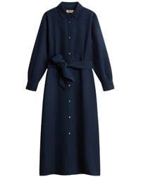 Woolrich - Linen Blend Shirt Dress With Belt - Lyst