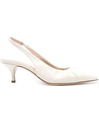 Fabiana Filippi - Pointed-Toe Slingback Pumps With Delicate Gathered Design - Lyst