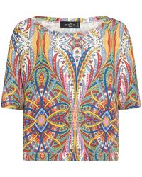 Etro - Paisley-print Cotton-blend T-shirt - Lyst