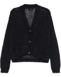 Roberto Collina - Cardigan mit Lochstrickmuster - Lyst