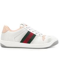 Gucci - Re-Web Sneakers Aus Leder - Lyst