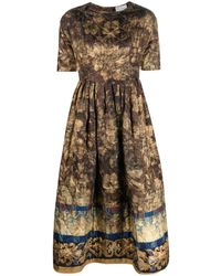 Pierre Louis Mascia - Floral-Print Flared Midi Dress - Lyst