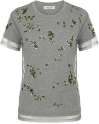 Valentino Garavani - Sequin-Embellished Layered T-Shirt - Lyst
