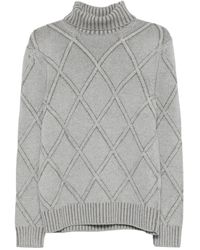 Barba Napoli - Argyle-Checked Roll-Neck Jumper - Lyst