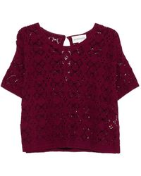 Bompard - Guipure Openwork Button Blouse - Lyst