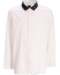 Armani Exchange - Contrasting-collar Stretch-cotton Shirt - Lyst