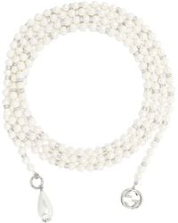 Gucci - Collar de perlas con aplique Interlocking G - Lyst