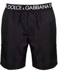 Dolce & Gabbana - Costume da bagno con banda logo - Lyst