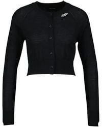Simone Rocha - Embellished Cropped Wool Cardigan - Lyst