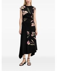 Desigual - Floral Gathered Midi Dress - Lyst