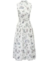 Adam Lippes - Floral-Print Midi Dress - Lyst