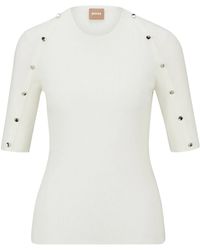 BOSS - Geripptes Minikleid - Lyst