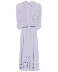 Elisabetta Franchi - Ruffled-Hem Belted Dress - Lyst