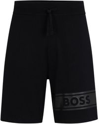 BOSS - Rubberised-logo Track Shorts - Lyst