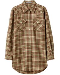 Miu Miu - Fleece Plaid Shirt - Lyst