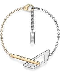 DIESEL - Two-Tone Logo-Pendant Bracelets - Lyst