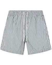 Fedeli - Striped Drawstring Swim Shorts - Lyst