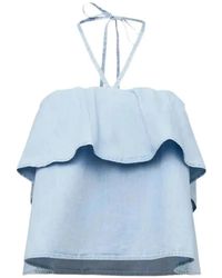 DRYKORN - Ruffled Halterneck Blouse - Lyst