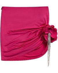 Area - Minijupe À Fleurs Brodées - Lyst