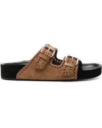 Isabel Marant - Camel Suede Lennyo Slippers - Lyst