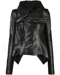 Rick Owens - Draped Leather Jacket - Lyst