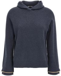 Brunello Cucinelli - Geribbelde Trui Met Capuchon - Lyst