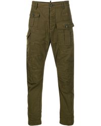 DSquared² Panelled Frayed Trousers - Green