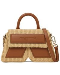 KARL LAGERFELD - Ikon/K Raffia Cross Body Bag - Lyst