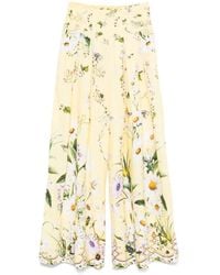 CAMILLA - Floral-Print Wide-Leg Trousers - Lyst