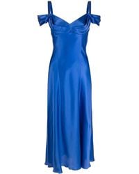 Alberta Ferretti - Off-The-Shoulder Midi Dress - Lyst