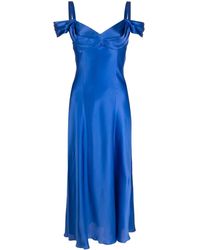 Alberta Ferretti - Robe En Soie À Design Drapé - Lyst