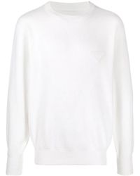 Prada - Sweatshirt Mit Logo-Patch - Lyst