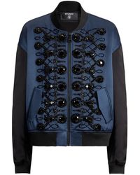 Balmain - Satin Bomber Jacket With Frogging - Lyst